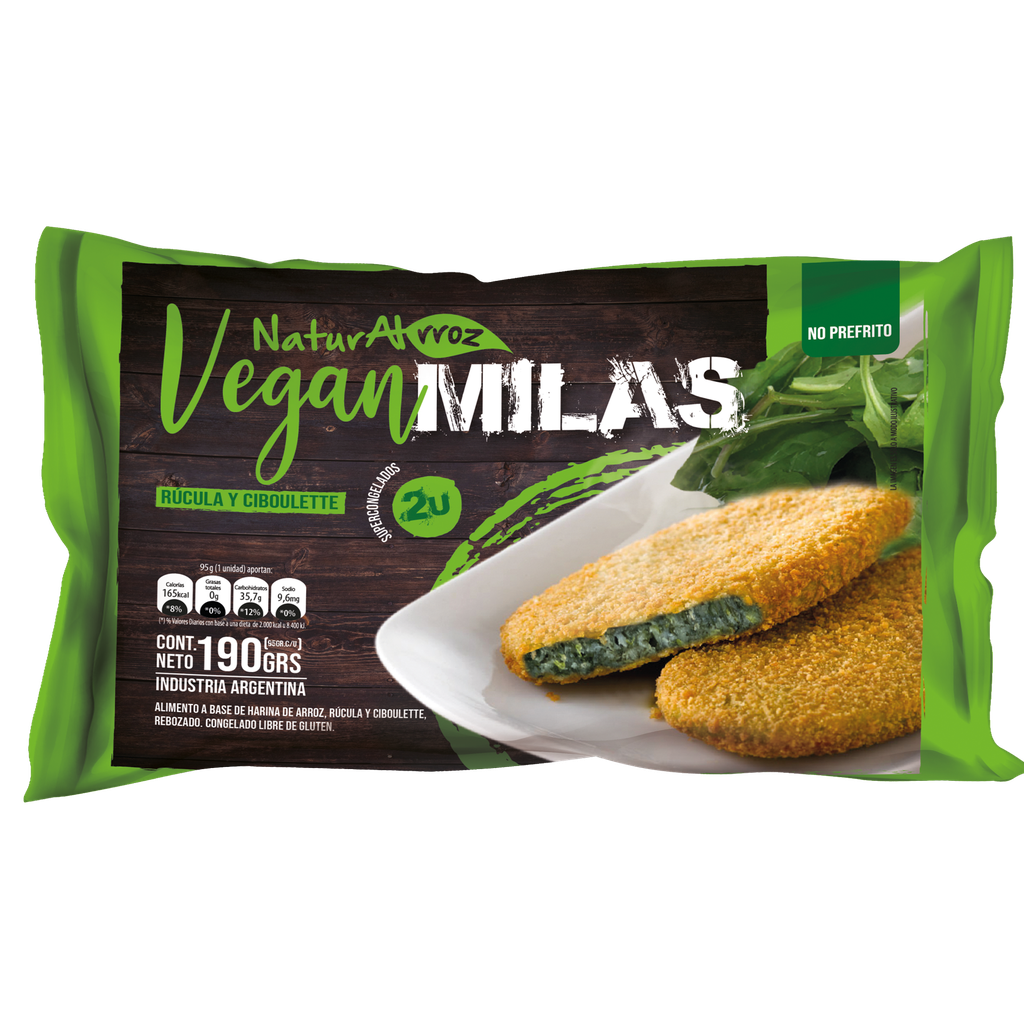 Milanesas de RUCULA y ciboulette x4u - Naturalrroz