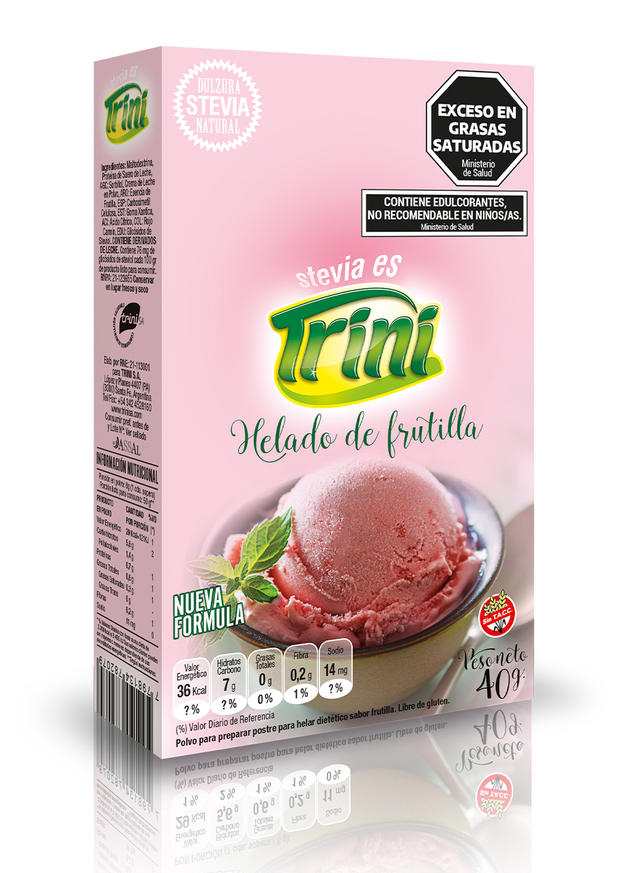 Helado sabor FRUTILLA c/STEVIA x40g - Trini