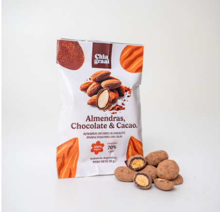 Caja x16u - ALMENDRAS c/CHOCOLATE - Chia Graal