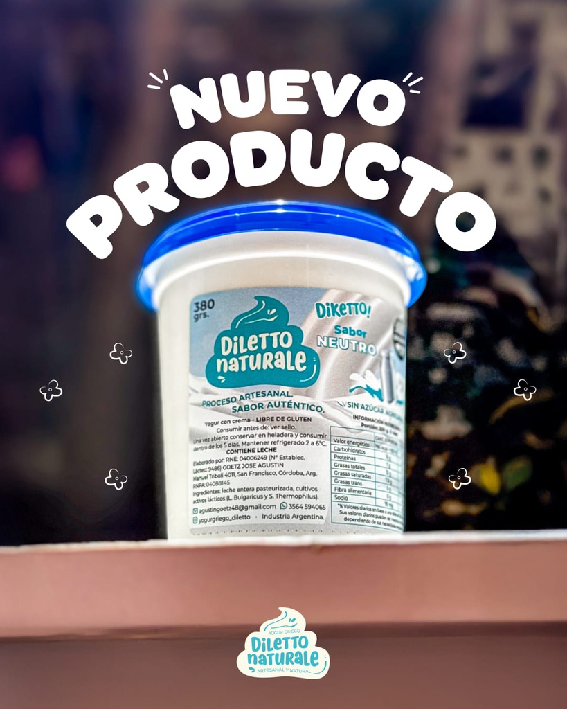 Yogur natural x380g - Diletto