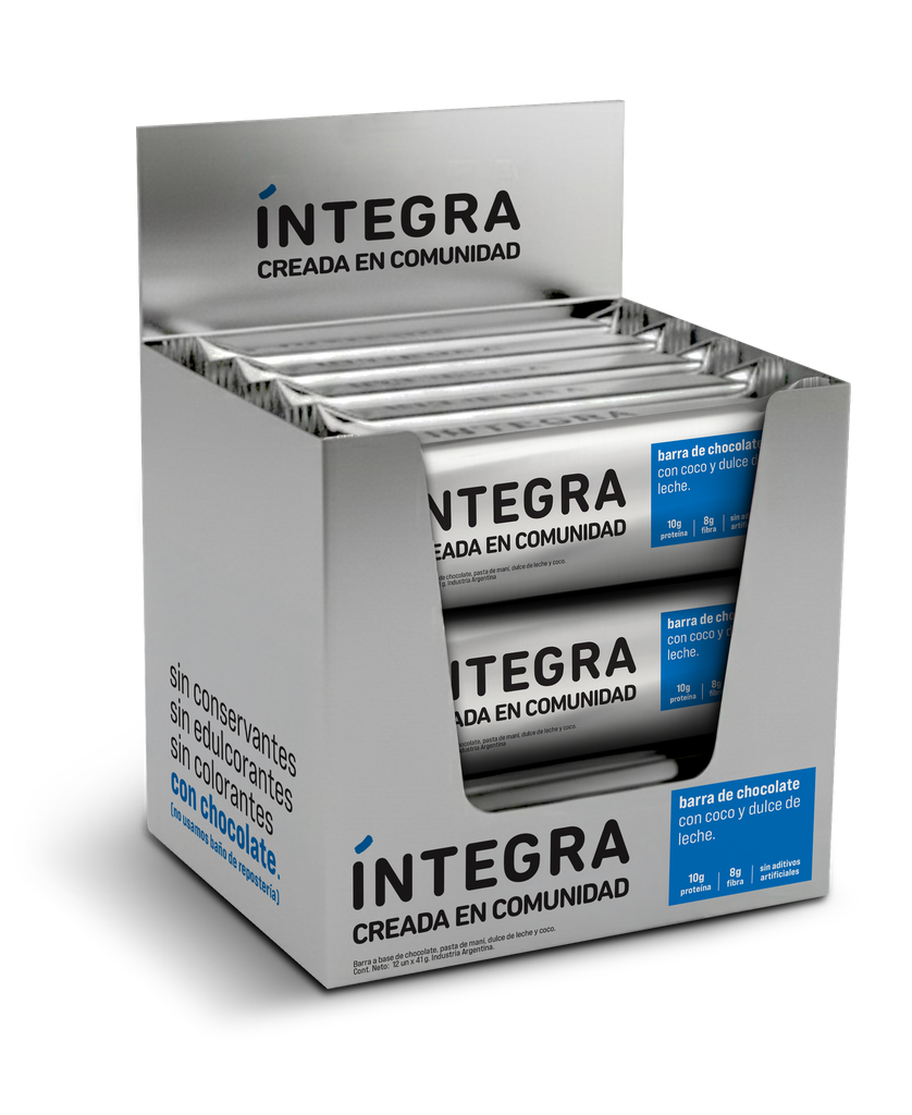 Caja x12 barritas - CHOCOLATE, COCO y DDL - Integra